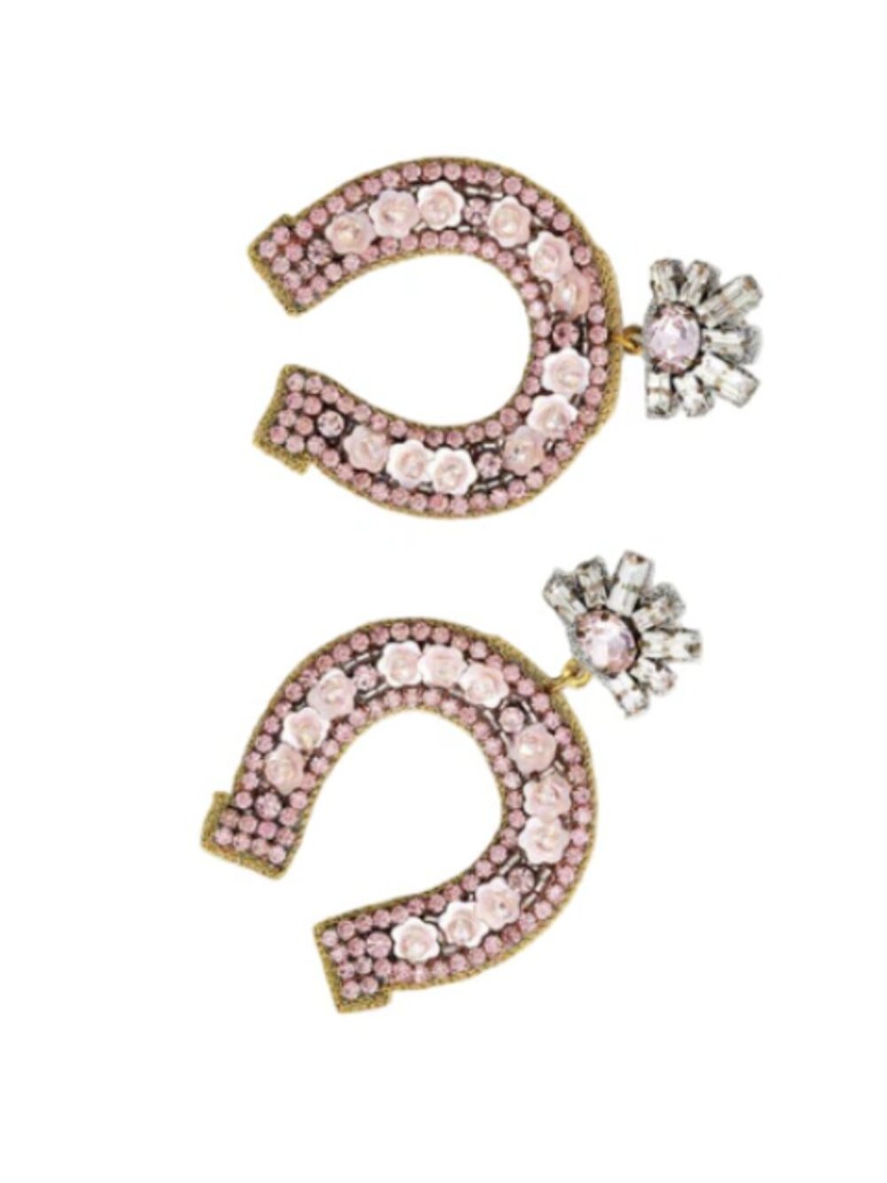 Myra Rose Quartz Horseshoe Earrings